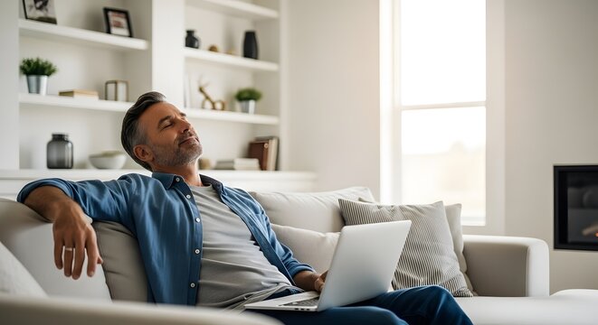 Smiling Middle-Aged Man with Whiskers - Portrait