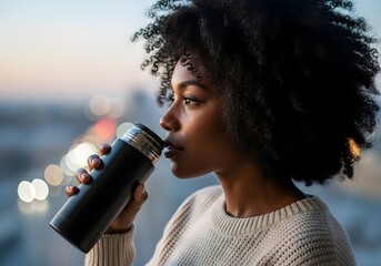 Portrait of a Young Black Woman with Whisk
