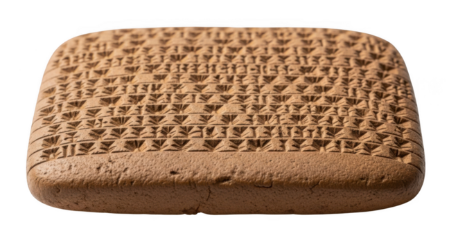 Ancient cuneiform tablet documenting historical information and textual records