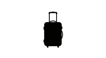 Modern black rolling suitcase with telescopic handle for travel and trips Flat design vector illustration white background.