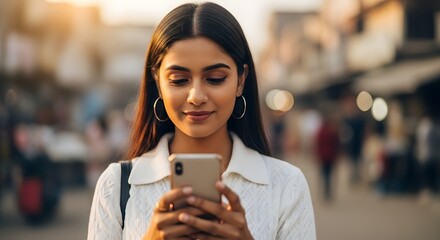 Smiling South Asian Young Woman Cooking with Whisk
