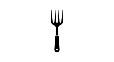 Simple black fork utensil isolated on for kitchen or dining concepts Flat design vector illustration white background.