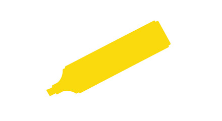 Bright yellow highlighter pen with chiseled tip isolated on for highlighting text Flat design vector illustration white background.