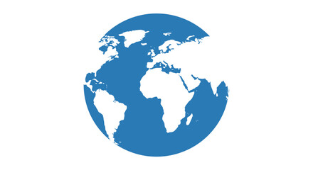 Abstract blue earth globe icon representing global connectivity and digital world concepts Flat design vector illustration white background.