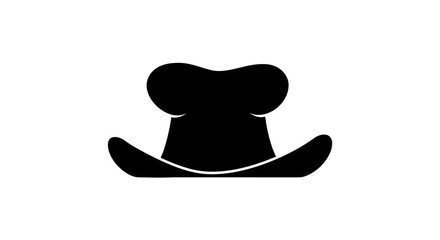 Classic cowboy hat silhouette iconic western wear symbol for country and rodeo themes Flat design vector illustration white background.