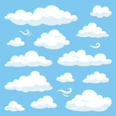 Collection of cartoon clouds for design projects