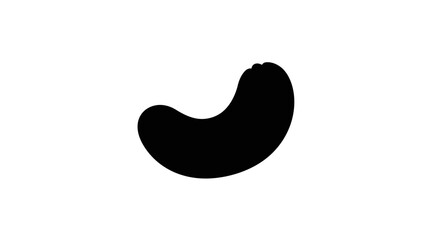 Abstract black curved shape grunge texture isolated organic form minimalist artistic element simple graphic design Flat design vector illustration white background.