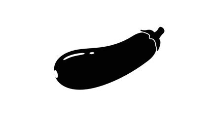 Silhouette of a fresh ripe eggplant symbol for healthy eating and cooking delicious vegetarian dishes Flat design vector illustration white background.