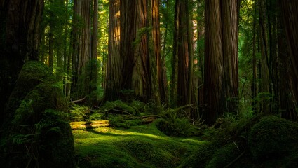 Fototapeta premium Ancient Redwood Forest Landscape