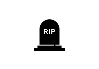 Obraz premium Solemn RIP tombstone icon symbolizing remembrance and the end of life's journey