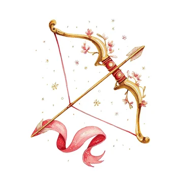 Zodiac Sagittarius golden archer design with snowflakes and accents