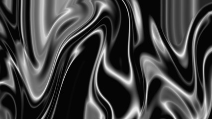 Black and silver fluid abstract background glossy liquid waves texture