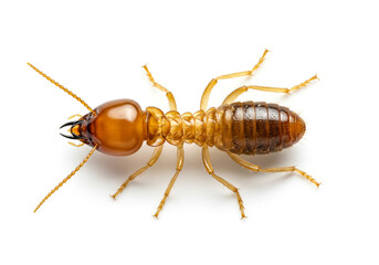 Detailed macro view of a destructive termite pest, revealing intricate anatomy and potential structural damage threat