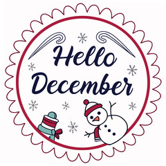 Hello December svg file editable best wishes December  winter 
