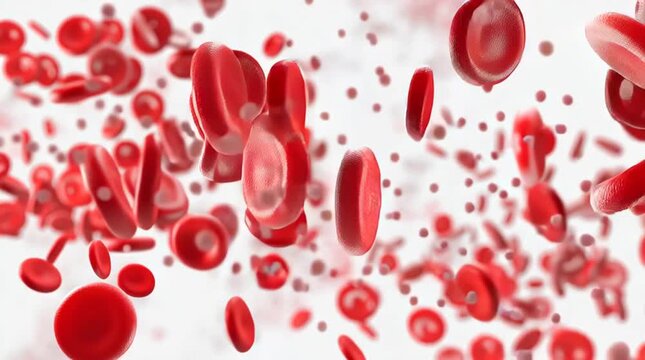 Medical video of human blood platelets close up