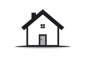 house icon on a white background , minimalist-black-and-white-vector-icon-of-a-house , house, home, 3d, building, estate, architecture, icon,  illustration.