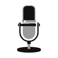 retro microphone on white background