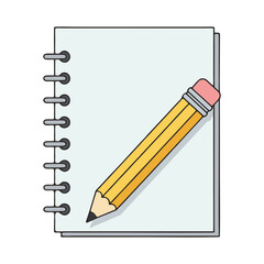 vector ilustration notebook and pencil
