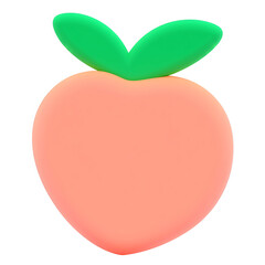 Peach fruit flat 3D