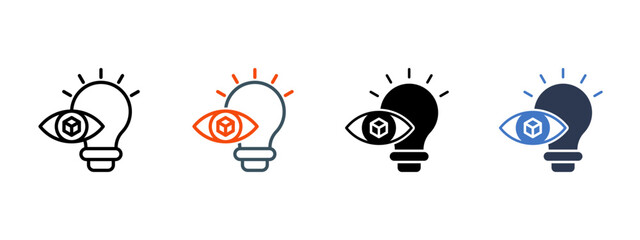 Product Vision multiple icon style vector illustration