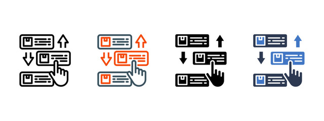 Feature Prioritization multiple icon style vector illustration