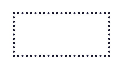 Minimalist dark background features rectangle frame made from connected gradient circles.