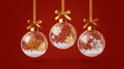 Glass ornaments, Christmas decorations, transparent balls inside