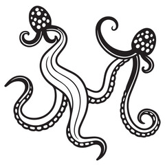 Obraz premium Illustration of a potted plant with symmetrical leaves, isolated on white background, showcasing botanical simplicity and minimalist design, ideal for naturethemed projects and decor