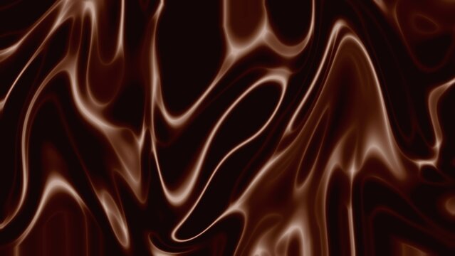 Dark chocolate fluid abstract background glossy liquid waves metallic texture
