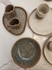 Minimalist organic ceramic tableware for the kitchen