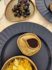 Minimalist organic ceramic tableware for the kitchen