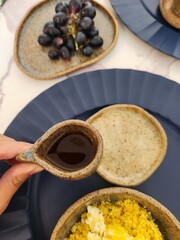 Minimalist organic ceramic tableware for the kitchen