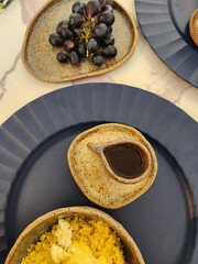 Minimalist organic ceramic tableware for the kitchen