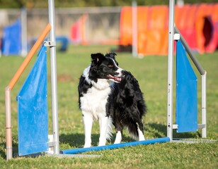 Border Collie dog agility training
