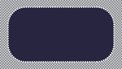 A Dark Blue Rounded Rectangle Is Surrounded By White Dots Over A Checkered Background