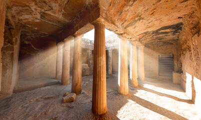 Tombs of the Kings burial chambers in Paphos, Cyprus