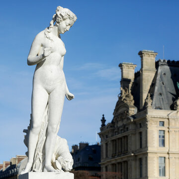 Paris, France. Europe Tullieries Garden area,beautiful French architecture.
