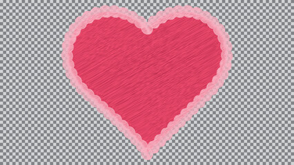 Obraz premium PA Stylized Pink Heart Shape With A Soft Scalloped Edge Displayed On Transparent
