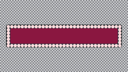 Maroon Banner Outlined By Pale Pink Circles On A Checkerboard Background For Text Overlay