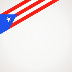 Corner ribbon flag of Puerto Rico for a top left area of a page.