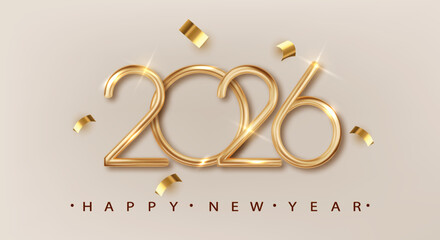 2026 Happy New Year celebration. Greeting background template