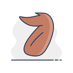 Poultry Wing Meat Minimal Flat Icon