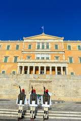 Wachwechsel am griechischen Parlament in Athen (Griechenland)