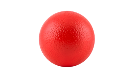 Bright red textured ball isolated on white background, perfect for play and sports