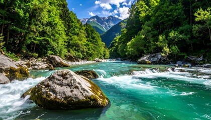 Obraz premium Stunning Emerald River Gorge Landscape.