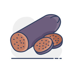 Sliced Pepperoni Sausage Minimalistic Flat Icon