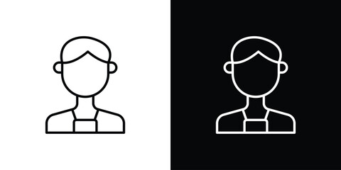 Tourist Guide icon in black and white linear versions