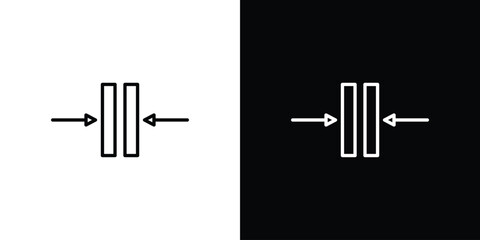 Thickness icon in black and white linear versions