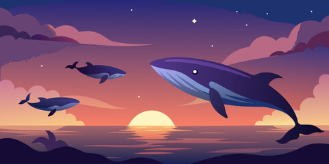dolphins in the night