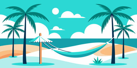 tropical beach with palm trees